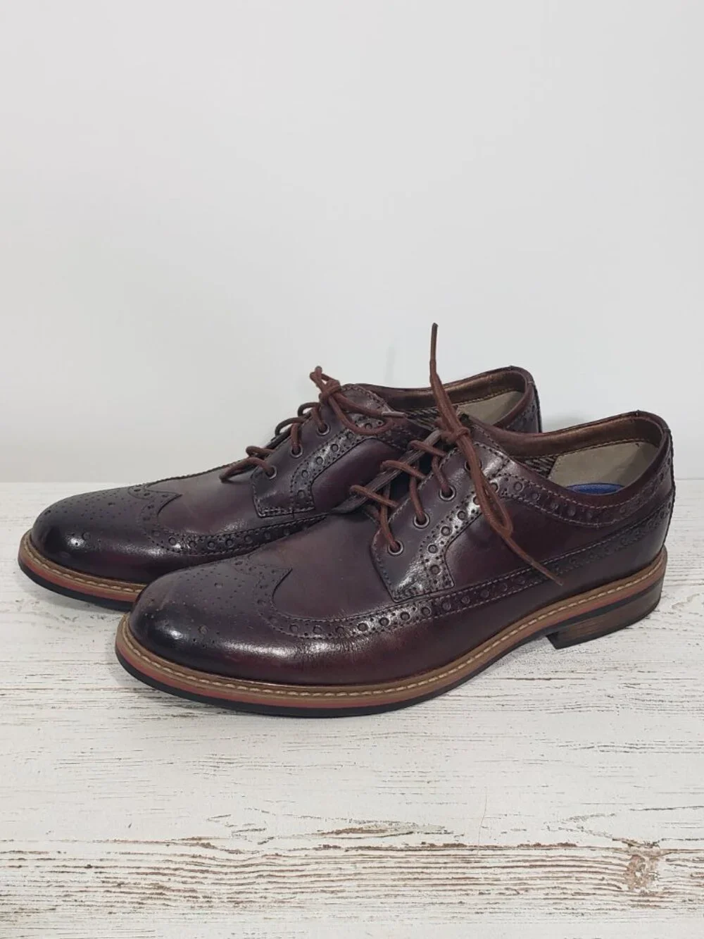 Bostonian  Crown Windsor  Brown Longwing Leather Derby Dress Shoes  Men's 11